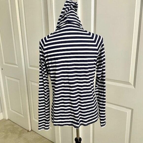 Tommy Bahama Blue White Stripe Hooded Full Zip UPF Jacket Size XL - Picture 3 of 6